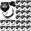 Simgoing 48 Pcs Digital Stopwatch Timer Plastic Whistle Bulk for Sports Coaches Referee Waterproof Watch Timer Whistle with Lanyard Multi Function Electronic Fitness Date Alarm (Black) view 1