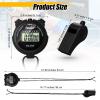Simgoing 48 Pcs Digital Stopwatch Timer Plastic Whistle Bulk for Sports Coaches Referee Waterproof Watch Timer Whistle with Lanyard Multi Function Electronic Fitness Date Alarm (Black) view 2