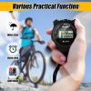 Simgoing 48 Pcs Digital Stopwatch Timer Plastic Whistle Bulk for Sports Coaches Referee Waterproof Watch Timer Whistle with Lanyard Multi Function Electronic Fitness Date Alarm (Black) view 4