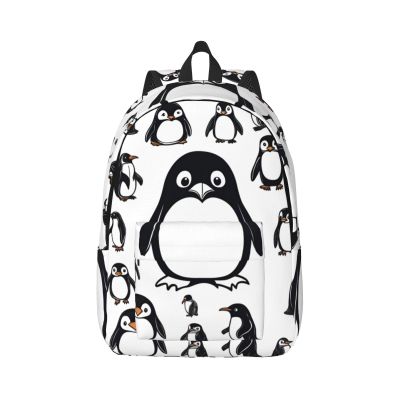 DRTGEDS Cute Penguin Backpack For Men Women, Canvas Shoulder Rucksack Carry-On Travel Backpack