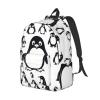 DRTGEDS Cute Penguin Backpack For Men Women, Canvas Shoulder Rucksack Carry-On Travel Backpack view 2