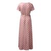 TIAFORD Womens Bohemian Wrap V Neck Maxi Dress Casual Short Sleeve Belted Dress Summer Polka Dots Flowy Beach Dress view 4