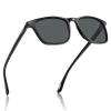 AVAWAY Acetate Polarized Sunglasses for Men UV400 Protection Fashion Retro Cool Square Frame Driving Fishing Golf Glasses Black Frame view 1
