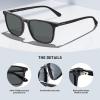 AVAWAY Acetate Polarized Sunglasses for Men UV400 Protection Fashion Retro Cool Square Frame Driving Fishing Golf Glasses Black Frame view 3