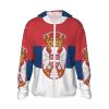 Serbian Flag Sun Protection Hoodies Man Upf 50+ Tees Unisex With Pocket Hooded Black view 1