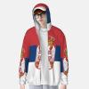 Serbian Flag Sun Protection Hoodies Man Upf 50+ Tees Unisex With Pocket Hooded Black view 2