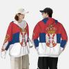 Serbian Flag Sun Protection Hoodies Man Upf 50+ Tees Unisex With Pocket Hooded Black view 4