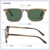 AVAWAY Acetate Polarized Sunglasses for Men UV400 Protection Fashion Retro Cool Square Frame Driving Fishing Golf Glasses Brown Frame view 4