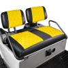 NOKINS Golf Cart Diamond Seat Covers Kit, Fit for Club Car DS Pre-2000 OEM Standard Front Seat Cushion, Golf Cart Vinyl Seat Cover, No Nails Required (Yellow and Black) view 1