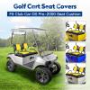 NOKINS Golf Cart Diamond Seat Covers Kit, Fit for Club Car DS Pre-2000 OEM Standard Front Seat Cushion, Golf Cart Vinyl Seat Cover, No Nails Required (Yellow and Black) view 2