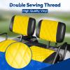 NOKINS Golf Cart Diamond Seat Covers Kit, Fit for Club Car DS Pre-2000 OEM Standard Front Seat Cushion, Golf Cart Vinyl Seat Cover, No Nails Required (Yellow and Black) view 3