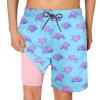 Cozople Teen Boys Sea Turtle Swim Trunks Size 14-16 Swimwear Quick Dry UPF50+ Stretchy Compression Lining Bathing Suits Blue Sports Surfing Boardshorts Swimsuit with Inner Boxer Brief Shorts view 2