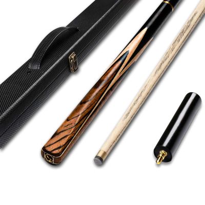 pindaprda English Snooker Cue with 10mm Cue Tips Handmade Billiard Cue 145cm 19oz, (Wood Stripe)