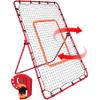 Lineslife Baseball Rebounder Net,6x4FT Adjustable Pitch Back Baseball Rebounder for Softball Lacrosse, Pitching Throwing Catching Trainer Gifts,Green,Red view 1