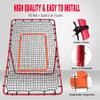 Lineslife Baseball Rebounder Net,6x4FT Adjustable Pitch Back Baseball Rebounder for Softball Lacrosse, Pitching Throwing Catching Trainer Gifts,Green,Red view 4