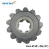 OVERSEE 6H4-45551-00 Pinion Gear for Yamaha Outboard Motor 3 Cyl 40HP 50HP 13Teech, metallochrome view 2