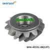 OVERSEE 6H4-45551-00 Pinion Gear for Yamaha Outboard Motor 3 Cyl 40HP 50HP 13Teech, metallochrome view 3