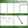 18 Pcs Croquet Wickets Set 11.5 x 6.1 Inch Square Arch Wickets Replacement for Croquet Metal Hoops with Galvanized Rustproof Wicket Replacement for Lawn Backyard Outdoor Sport Game view 3