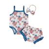 ZINTAOZT Baby Girl 4th of July Outfit Strap Sleeveless Stars Striped Flag Tank Top Romper Shorts Headband 3Pcs Patriotic Set (I Blue, 3-6 Months) view 1