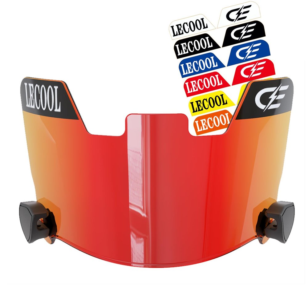 LeCool Multi-Color Football Visor,Enhance Your Game -Fits Adult & Youth Football Helmets (Red)