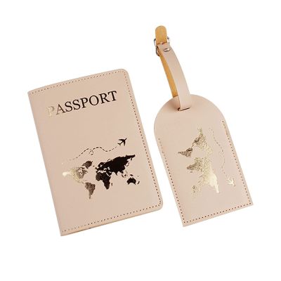 LUJIYY luggage,Fashion Travel Passport Cover Pu Leather Letter Print Luggage Suitcase Address Holder Baggage Boarding Label, Khaki