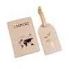 LUJIYY luggage,Fashion Travel Passport Cover Pu Leather Letter Print Luggage Suitcase Address Holder Baggage Boarding Label, Khaki view 1