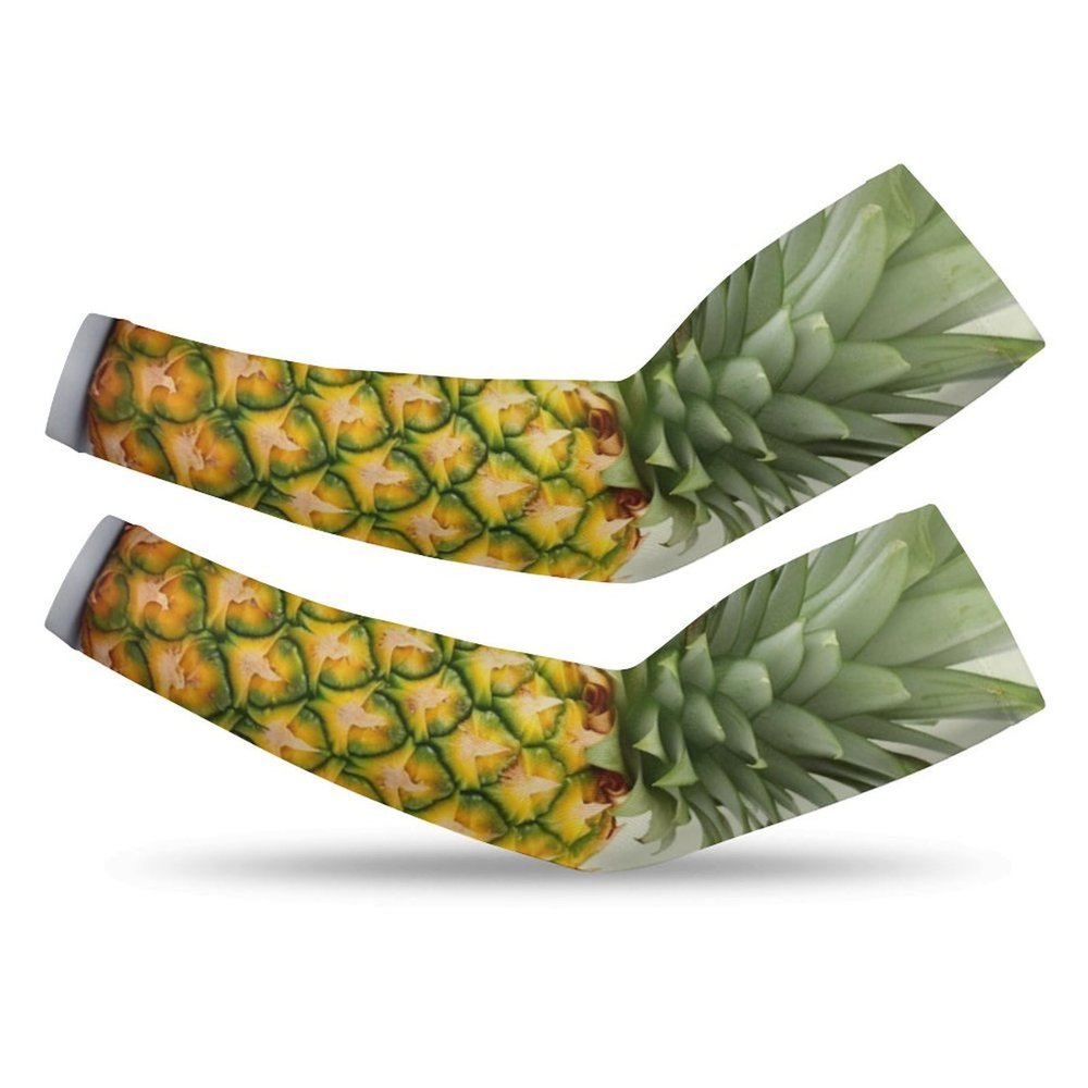 LFDSPYJE Arm Sleeves for Men Women Fresh Pineapple Cooling Sun Sleeves Sun Protection Compression Sleeve for Sport