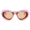 Trendy Cat Eye Sunglasses For Womens Thick Fashion Big Frame Sunnies Cute Oval Sun Glasses UV400 Metal Sun Glasses Shades (pink) view 1