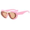 Trendy Cat Eye Sunglasses For Womens Thick Fashion Big Frame Sunnies Cute Oval Sun Glasses UV400 Metal Sun Glasses Shades (pink) view 2