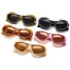 Trendy Cat Eye Sunglasses For Womens Thick Fashion Big Frame Sunnies Cute Oval Sun Glasses UV400 Metal Sun Glasses Shades (pink) view 3