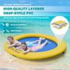 ACOMUZI 8FT Water Hammock Inflatable Floating Dock, Round Floating Ring Lake Floats for Adults, Heavy Duty Pool Float Raft for Ocean and Lake, Yellow Blue view 2