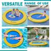 ACOMUZI 8FT Water Hammock Inflatable Floating Dock, Round Floating Ring Lake Floats for Adults, Heavy Duty Pool Float Raft for Ocean and Lake, Yellow Blue view 4