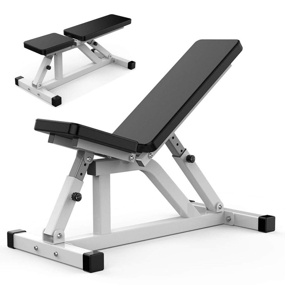 RWGOVLU Dumbbell Stool Abdominal Exercise Chair Home Multifunctional Black & White Abs Board Commercial Sit-Ups Fitness Equipment