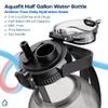 AQUAFIT 64 oz Water Bottle with Time Marker - 2in1 Straw & Chug Lid - BPA Free Big Water Bottle with Straw - Gym Water Bottle with Strap - Water Jug (64 Ounces, Clarity) view 2