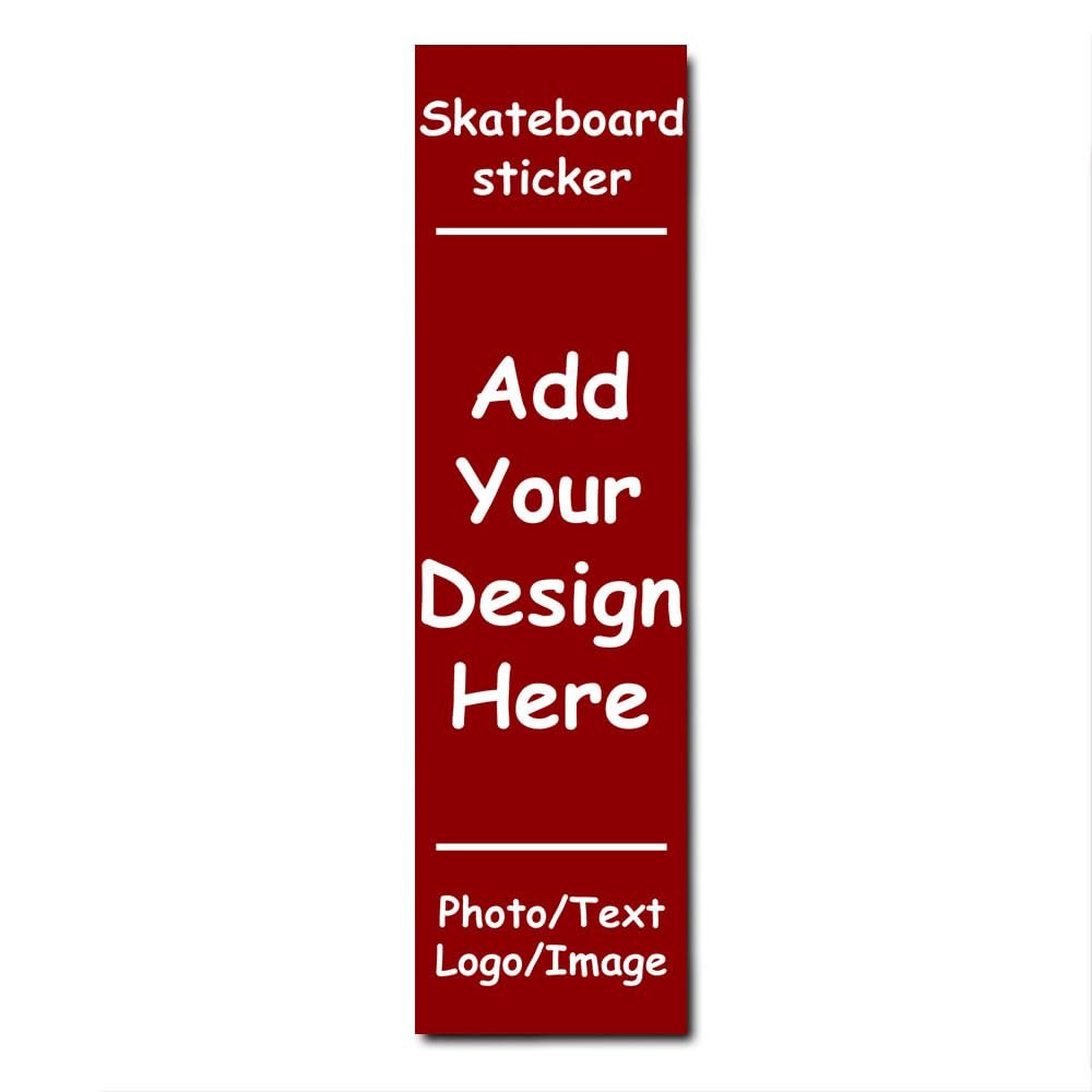 Vyxonia Custom Scooter Stickers Personalized Skateboard Grip Tape with Your Picture Text Image Logo 9"x33"Inch Customized Non Slip Skateboard Tape Gifts for Friends, DarkRed