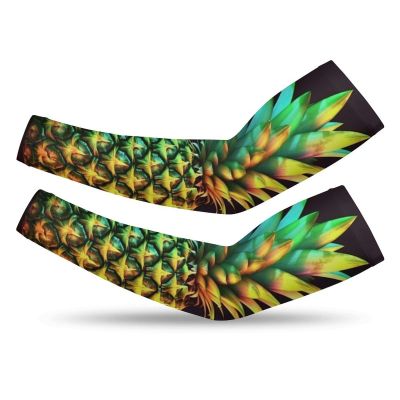 LFDSPYJE Arm Sleeves for Men Women Pineapple Cooling Sun Sleeves Sun Protection Compression Sleeve for Sport