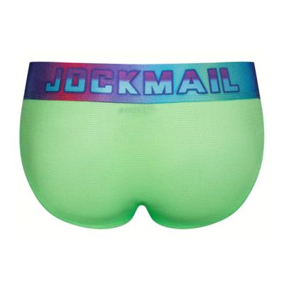 JOCKMAIL Men's Underwear Briefs Men's Sexy Underwear Breathable Mesh Briefs Low Rise Briefs (US, Alpha, XX-Large, Regular, Regular, Green)