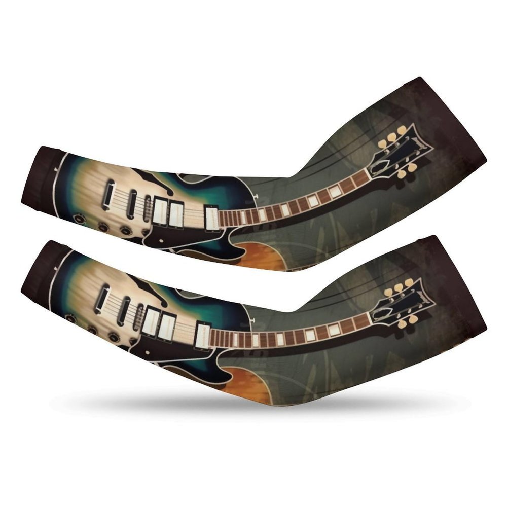 LFDSPYJE Arm Sleeves for Men Women Guitars Art Cooling Sun Sleeves Sun Protection Compression Sleeve for Sport
