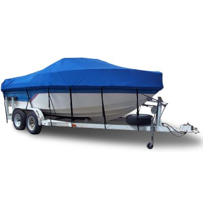 Heavy Duty 210D Marine Grade Oxford Cloth Waterproof Boat Cover, Fits V-Hull Fish&Ski Pro-Style Fishing Boat Runabout Bass Boat,19x21FT=810x500cm
