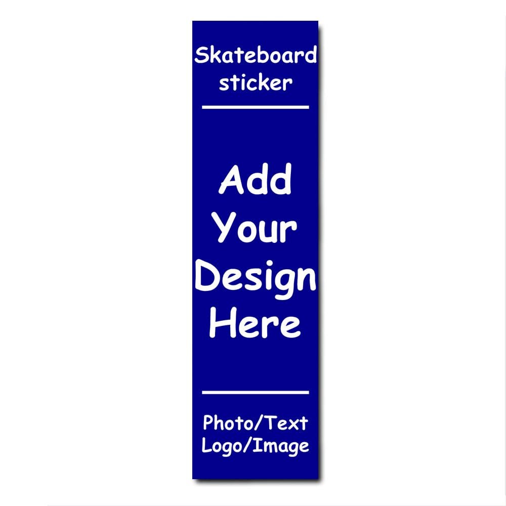 Vyxonia Skateboard Grip Tape Custom Waterproof Scooter Stickers Add Your Photo Text Image Logo 9"x33"Inch Personalized Non Slip Skateboard Tape Gifts Customized Scooter Stickers, DarkBlue