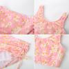 Girls Floral Bathing Suit Long Sleeve Kimono 4 Piece Swimsuits for Girls 10-12 with Cover Up view 2