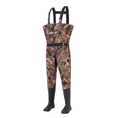 JCWGLY Lightweight Chest Waders with Boots for Men, Waterproof Wading Boots for Fishing and Hunting, with Anti Slip Outsole (Color : Camouflage, Size : 7)