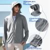 IBIH Men's UPF50+ Sun Protection Hoodie Long Sleeve Thumbhole Elastic Quick Dry Sun Shirts Full Zipper Fishing Jacket,Dark gray,Medium view 4