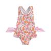 Toddler Kids Girl One Piece Swimsuit Floral Sleeveless Backless Swimwear Bowknot Ruffled Bathing Suit Beachwear (B-Orange, 2-3 Years) view 1