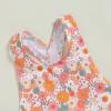 Toddler Kids Girl One Piece Swimsuit Floral Sleeveless Backless Swimwear Bowknot Ruffled Bathing Suit Beachwear (B-Orange, 2-3 Years) view 3