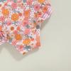 Toddler Kids Girl One Piece Swimsuit Floral Sleeveless Backless Swimwear Bowknot Ruffled Bathing Suit Beachwear (B-Orange, 2-3 Years) view 4