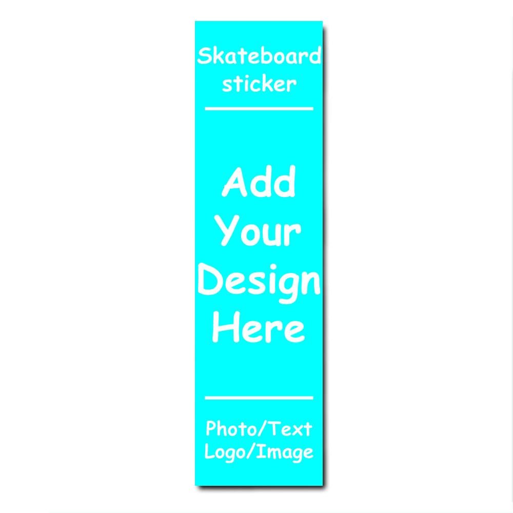 Vyxonia Add Your Design Customize Skateboard Grip Tape 9"x33"Inch Personalized Scooter Stickers with Picture Text Image Logo Custom Non Slip Skateboard Tape Gifts for Friends, Cyan