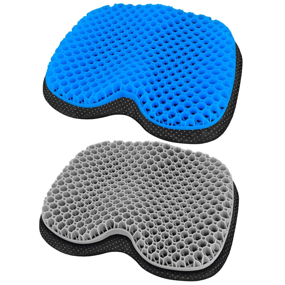 NEW-Vi Anti-Slip Kayak Seat Cushion - Waterproof Thicken Gel Boat Kayak Canoe Rowing Stadium Pad for Sit in Kayak Chair Kayak Accessories Equipment Gear for Fishing Kayak (Blue+Grey)