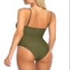 Colloyes Women's Army Green One Piece Bathing Suit with Adjustable Straps Bandeau One Piece Swimsuit Size Medium view 4