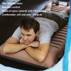 2pcs Inflatable Camping Sleeping Pad with Pillow Built-in Foot Pump Extra Thick and Wide Ultimate Comfortable Compact Camp Air Mat for Tent Car Traveling and Backpacking, Black-Grey view 3